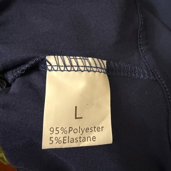 Navy Long Sleeve Button-Up Bodysuit Shirt – Size L - Picture 9 of 9